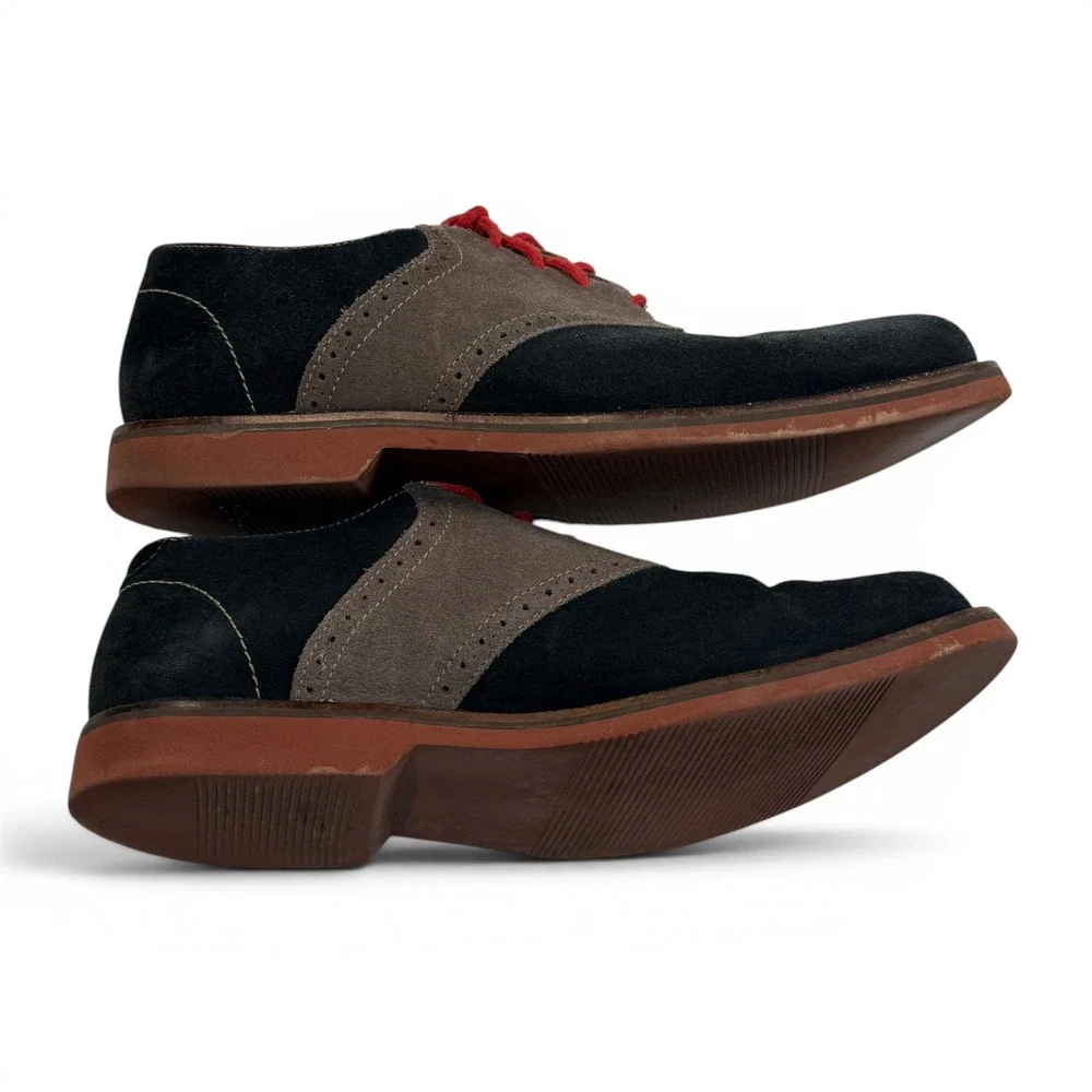 1901 Saddle Up Navy Grey Suede Oxford Shoes M23109 Mens 9.5 M